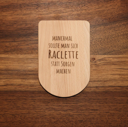 Raclette Pfannen-Untersetzer mit Sujet oder Spruch